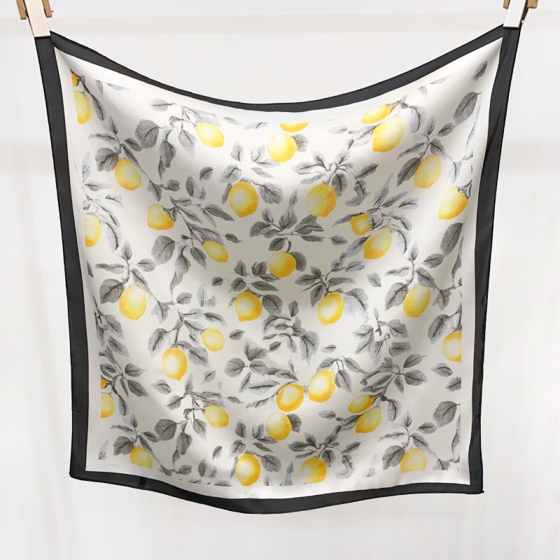 LemonTree Small Square Satin Scarf Grey