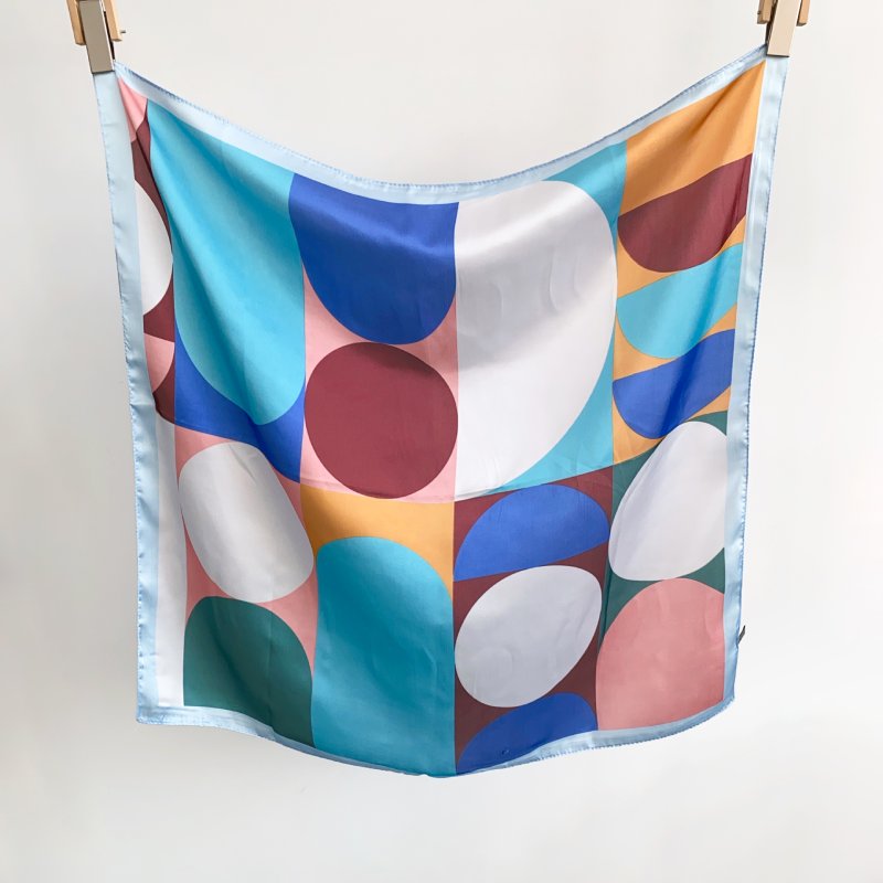 AbstractDrift Small Square Satin Scarf Multicolour