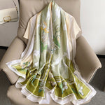 CrossKulture - SageBanquet satin long scarf with open view