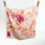 FloralEscape Small Square Satin Scarf Coral