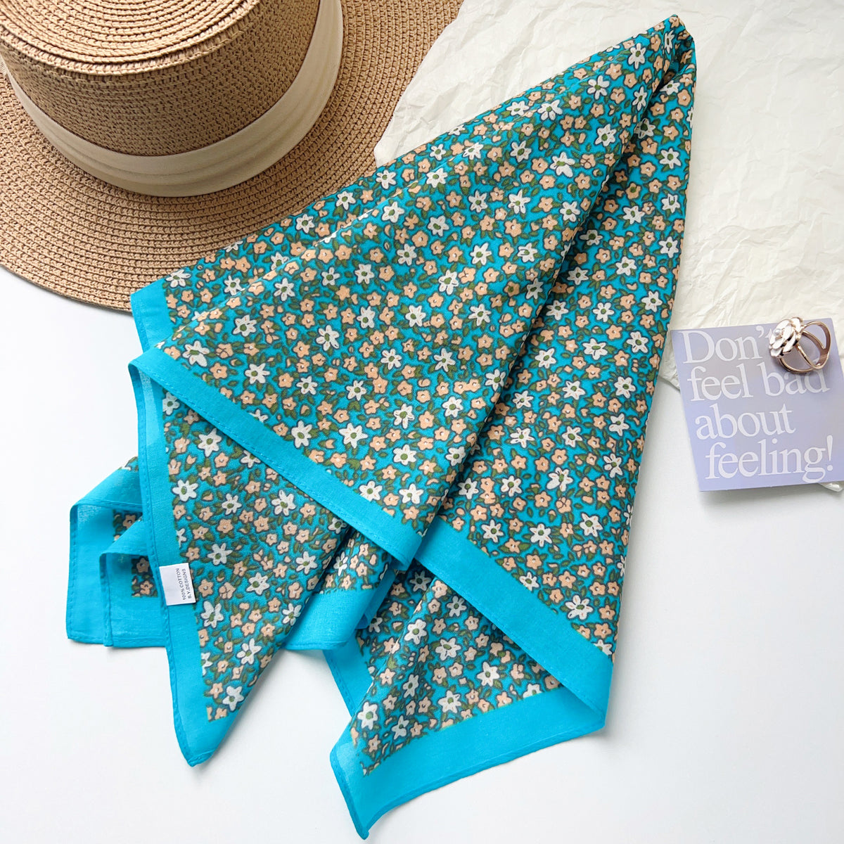 CottonMood Cotton Blue Square Scarf