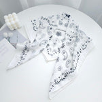GentleArc Satin Curve Edged White Scarf