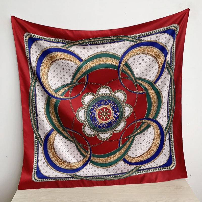 CreativeCircles Satin Twill Scarf Square Red