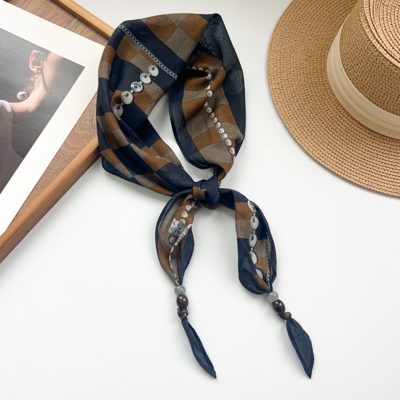 DiamondMuse Black Cotton Diamond Scarf