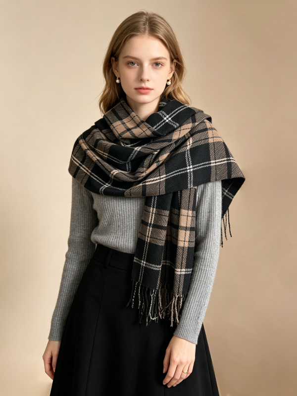 CozyCheck Cashmere CheckeredScarf