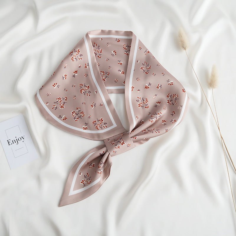 CrossKulture - ChampagnePetals neck satin scarf knot style