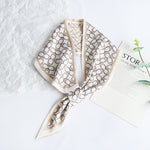 GlamEcho Satin Neck Scarf White