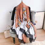 CrossKulture - BrightBands satin long scarf with front open view