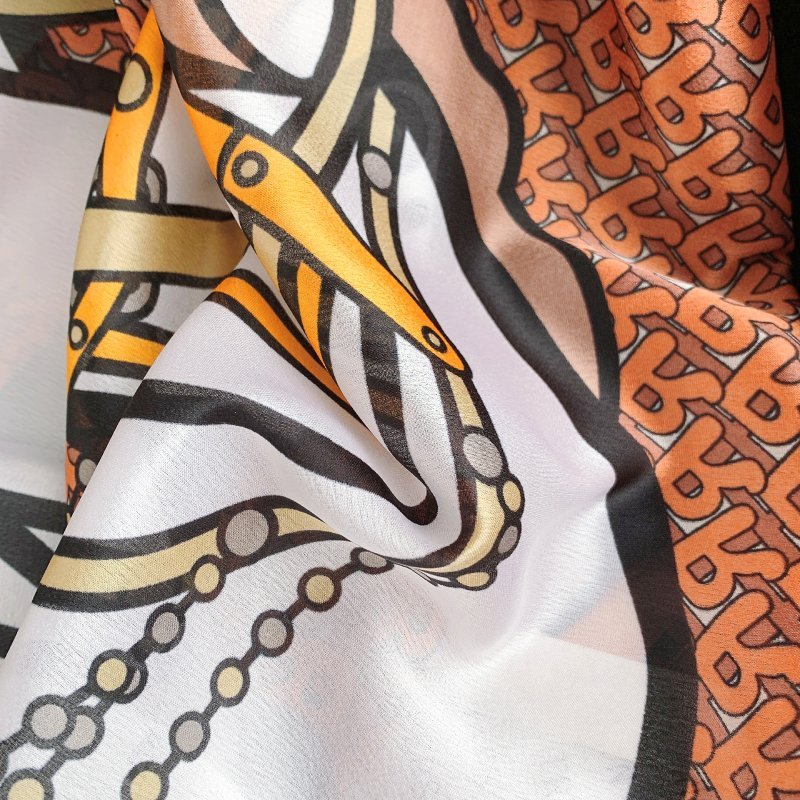 CrossKulture - BrightBands satin long scarf with fabric detail view