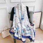 CrossKulture - SereneSail satin long scarf with front open view