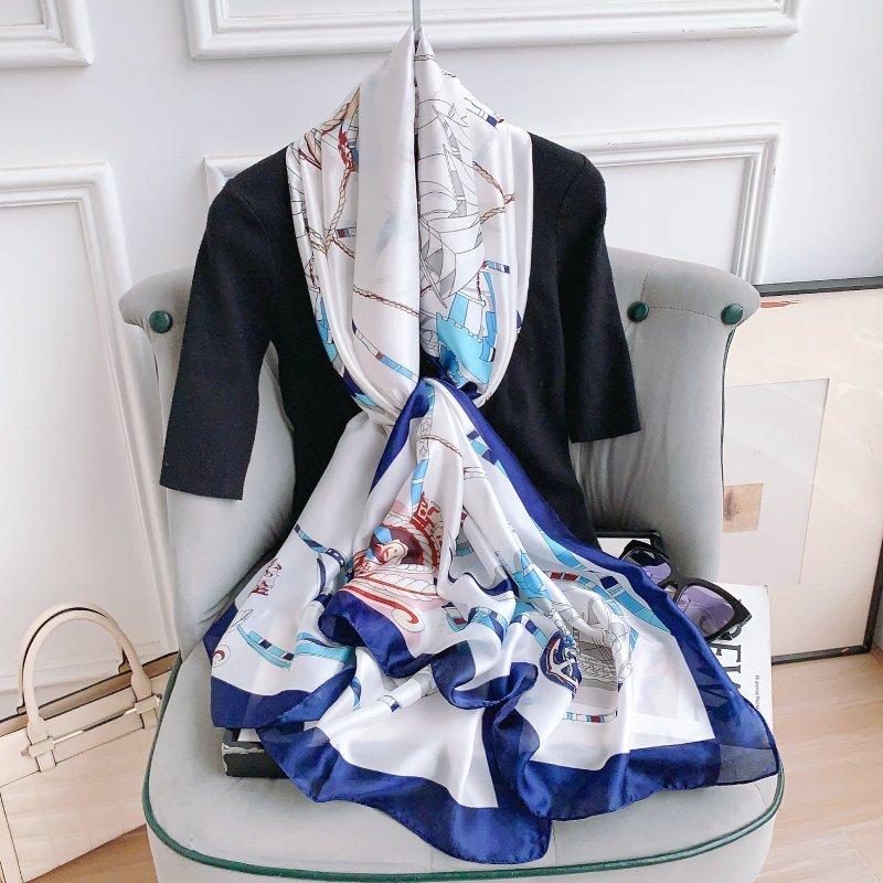CrossKulture - SereneSail satin long scarf with knot style view