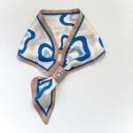 InkFlow Satin Neck Scarf Blue