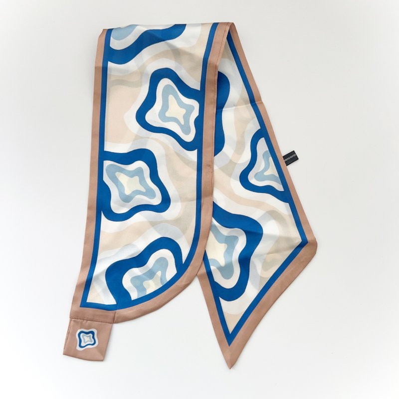 InkFlow Satin Neck Scarf Blue