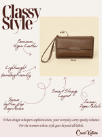 CrossKulture - PerfectCarry lightweight long wallet infographic image showing features