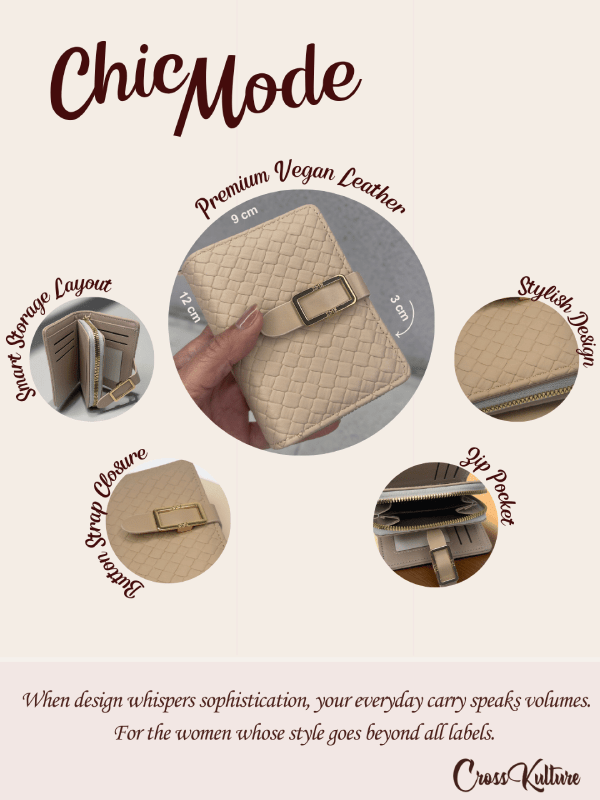 CrossKulture - GlowCrush lightweight small wallet infographic image with features