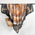 PrintedCanvas Square Viscose Cotton Scarf Orange