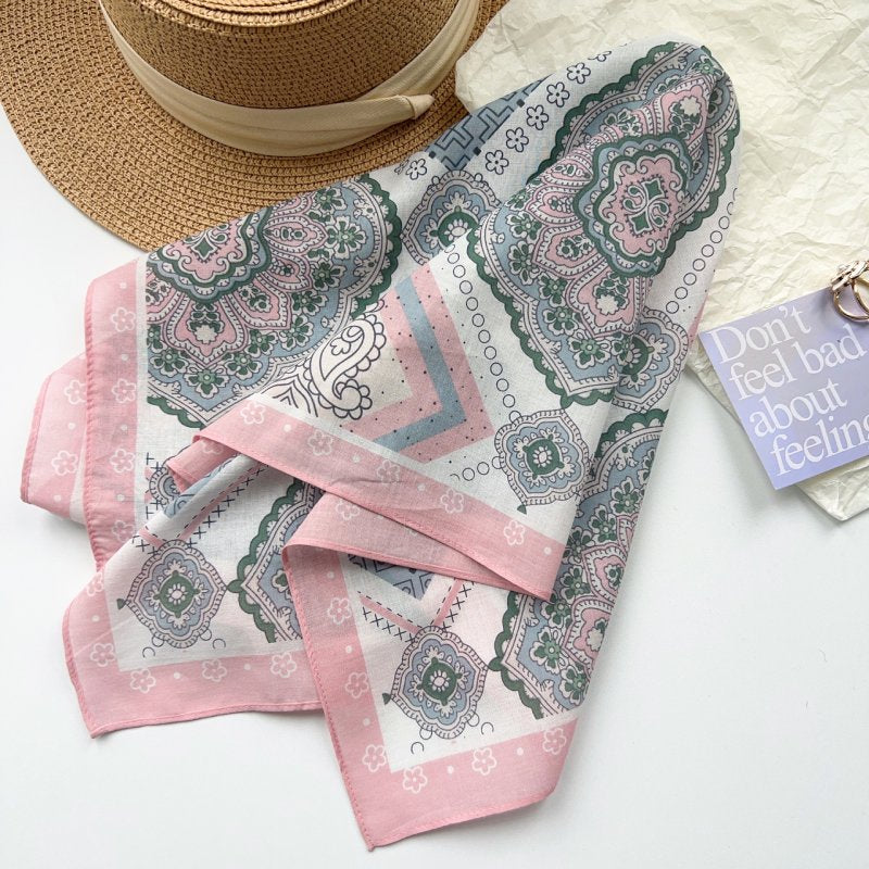 CottonCharm Cotton Pink Square Scarf
