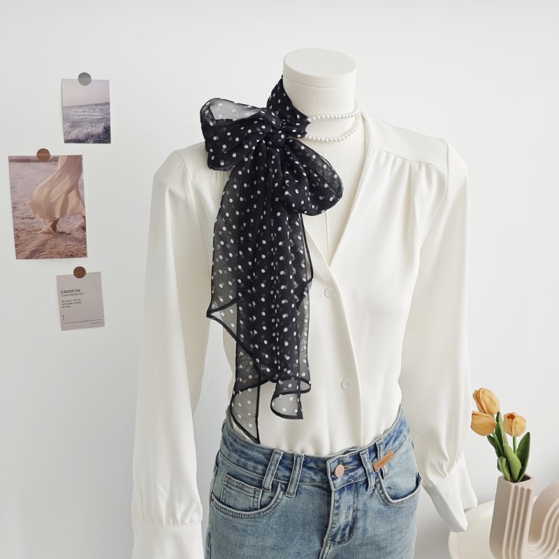 BlackCloud Chiffon Ribbon Scarf