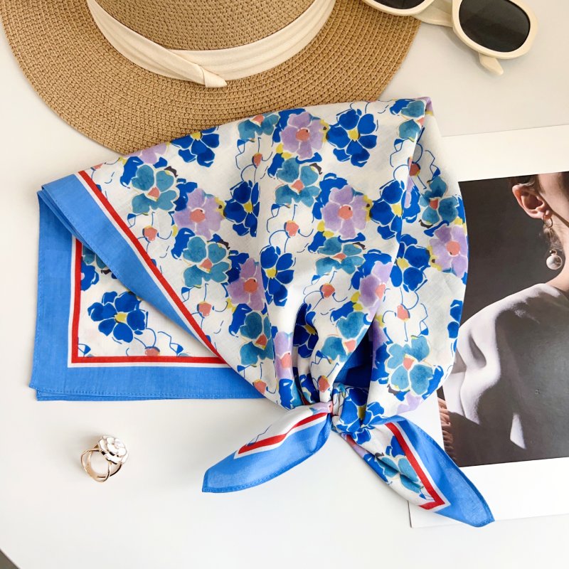CottonDew Cotton Blue Square Scarf