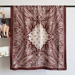 FloralSymphony Long Viscose Cotton Scarf Maroon