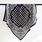 BrocadeReverie Black Jacquard Square Scarf