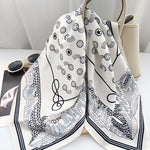 BrocadeCanvas White Jacquard Square Scarf