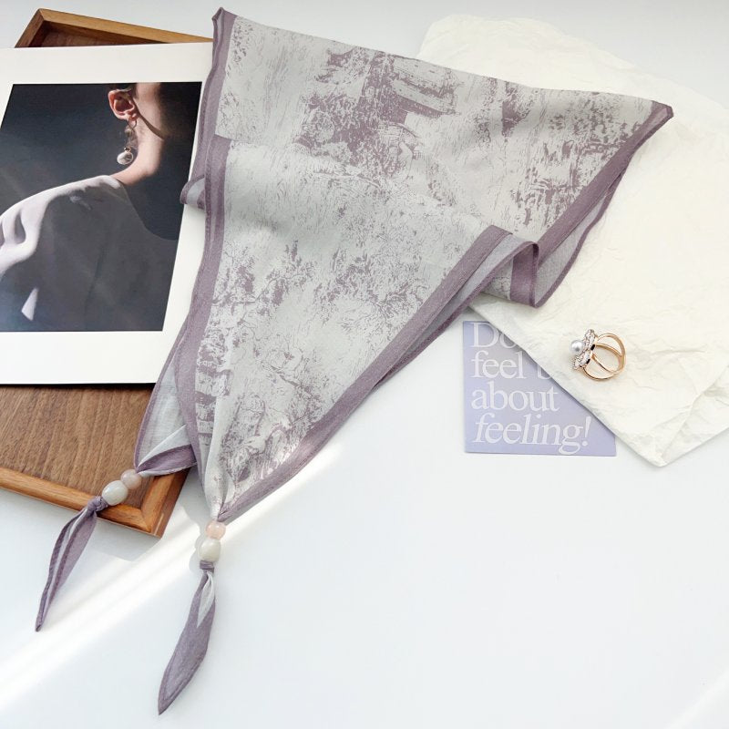 DiamondVelvet Offwhite Cotton Diamond Scarf