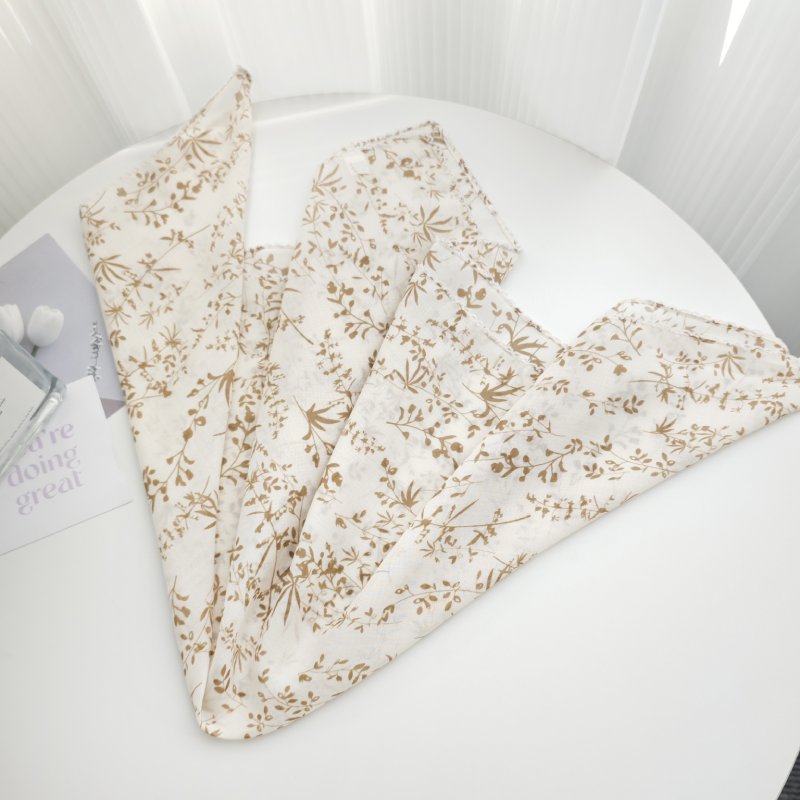 ArcForm Satin Curve Edged Beige Scarf