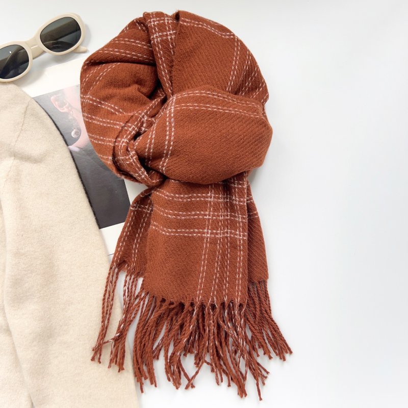 WinterWeave Cashmere Checkered Scarf