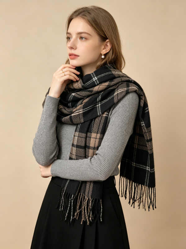 CozyCheck Cashmere CheckeredScarf