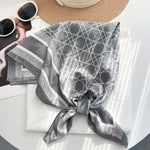 BrocadeStudio Grey Jacquard Square Scarf