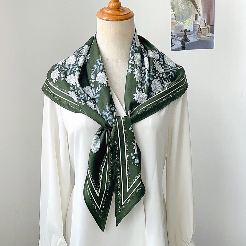 CrossKulture - TriangleBloom satin scarf knot style on mannequin