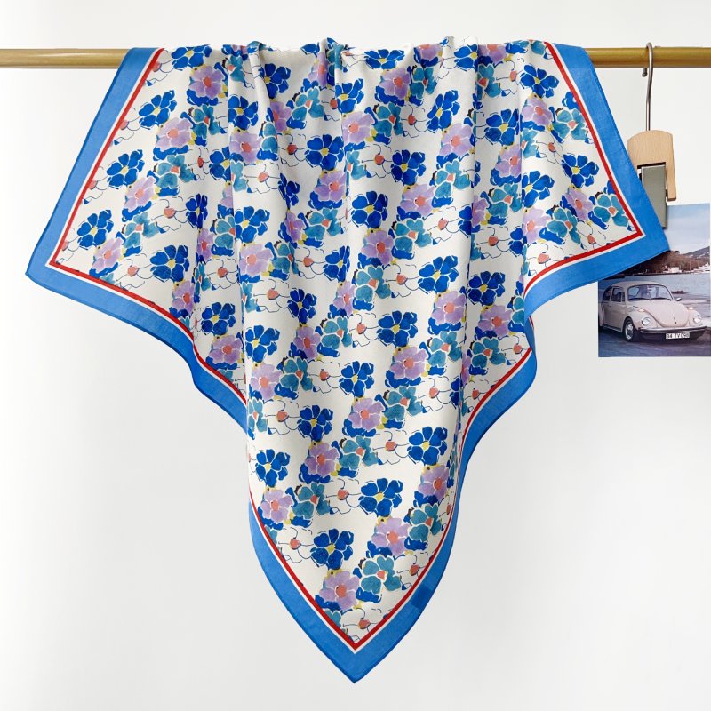 CottonDew Cotton Blue Square Scarf