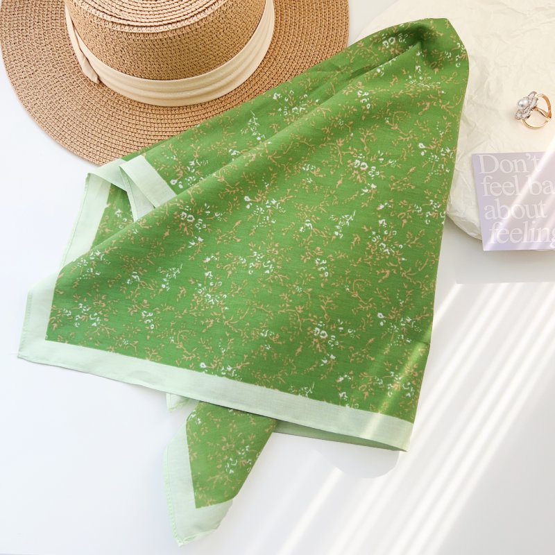 CottonCanvas Cotton Green Square Scarf