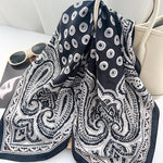 BrocadeReverie Black Jacquard Square Scarf