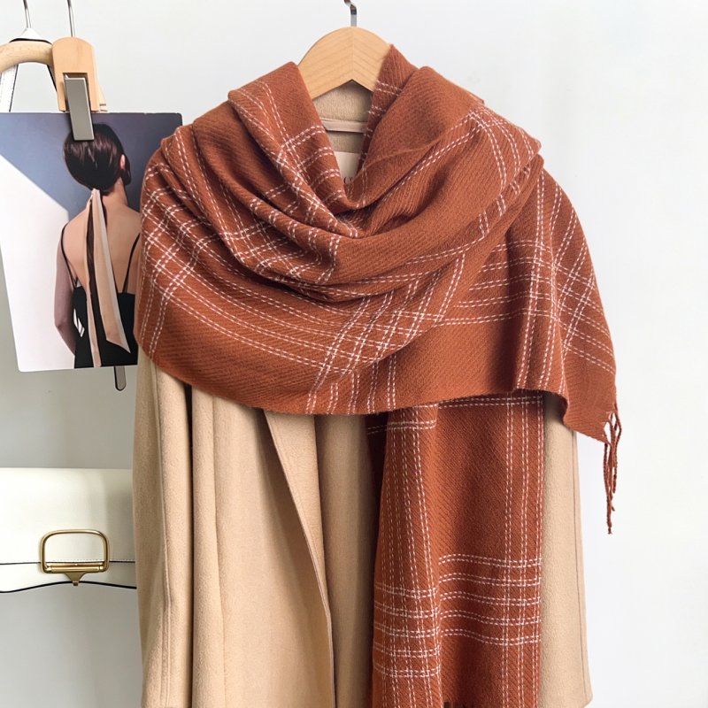 WinterWeave Cashmere Checkered Scarf