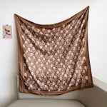 MeadowCharm Satin Twill Scarf Square Brown