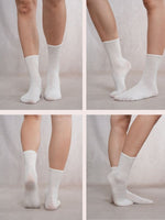 SoleEdit White Crew Socks Combo Pair of 4