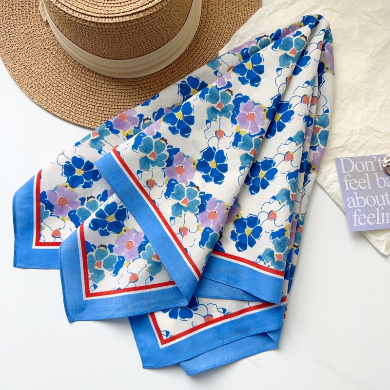 CottonDew Cotton Blue Square Scarf