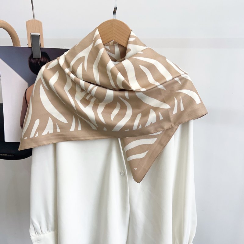 CrossKulture - MochaFlair satin scarf styled on hanger view