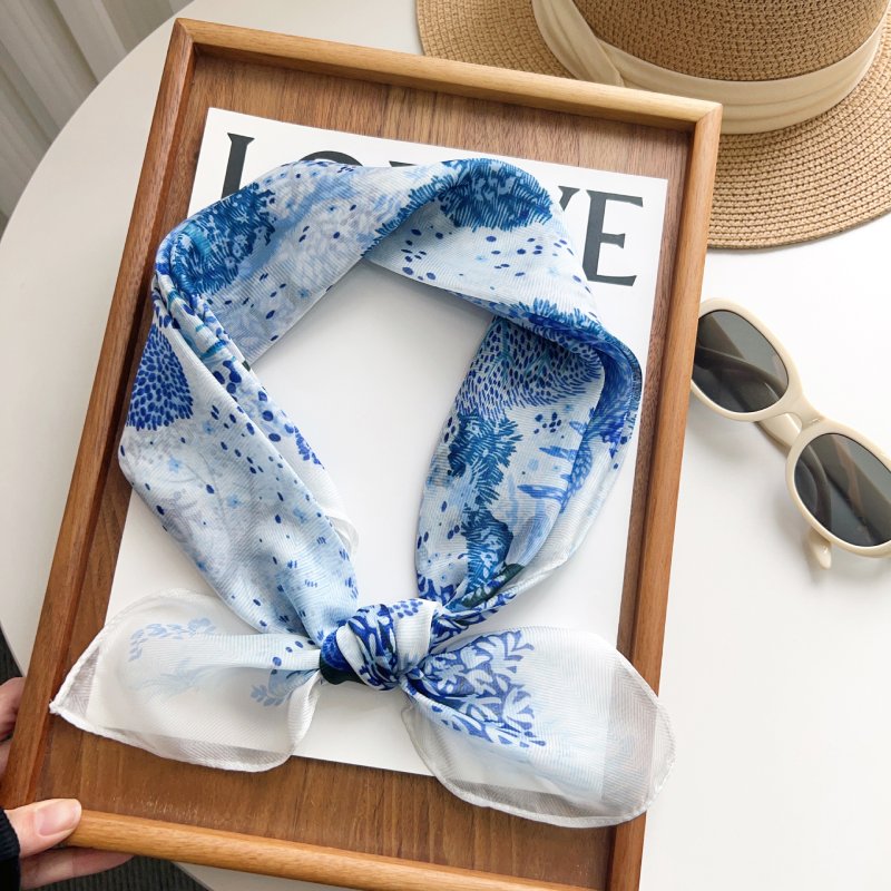 NetStory Blue Gauze Square Scarf