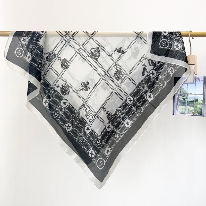NetChic Black Gauze Square Scarf