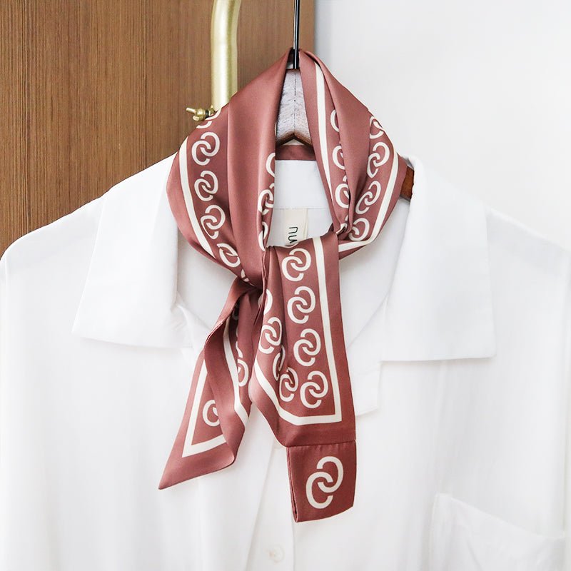 CrossKulture - CopperSheen neck satin scarf knot style on hanger