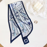 FastenedPrint Satin Neck Scarf Blue