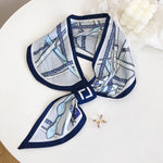 FastenedPrint Satin Neck Scarf Blue