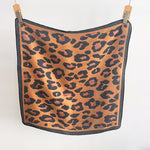 SafariChic Small Square Satin Scarf Brown