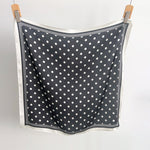 TimelessDots Small Square Satin Scarf Black