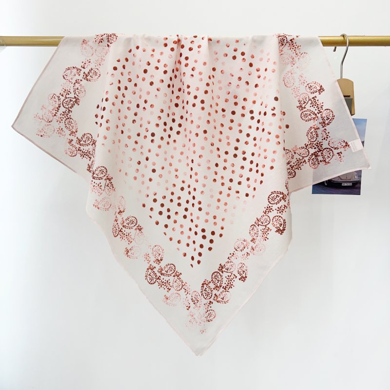 CottonVeil Cotton Pink Square Scarf