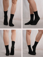 SoleComfies Black Crew Socks Combo Pair of 4