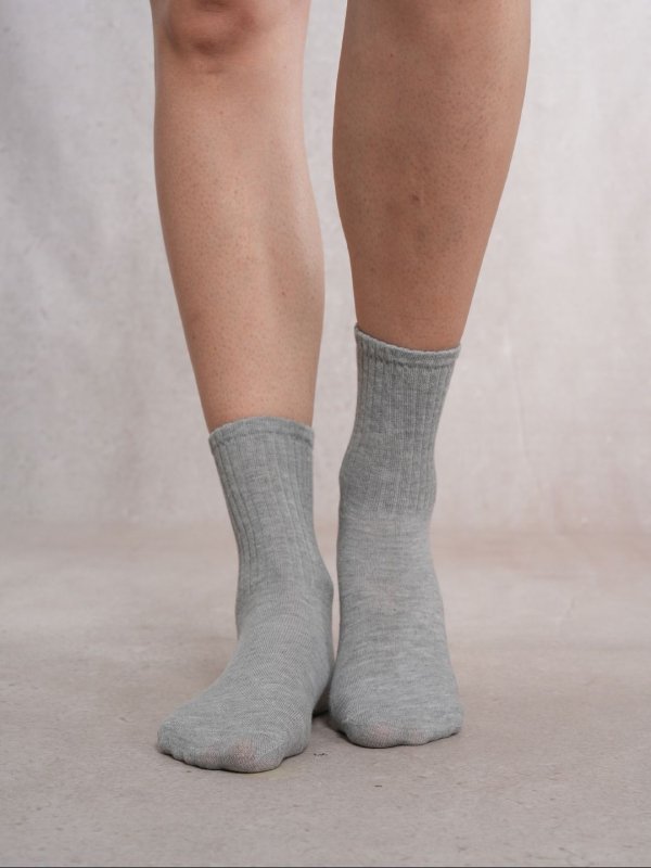 SoleStory Grey Crew Socks Combo Pair of 4